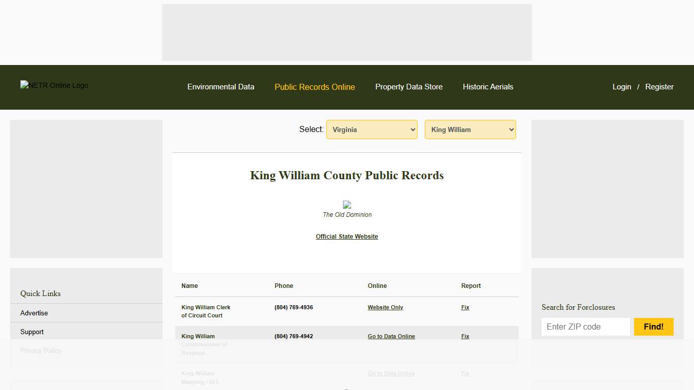 NETR Online • King William • King William Public Records, Search King William Records, King William Property Tax, Virginia Property Search, Virginia Assessor